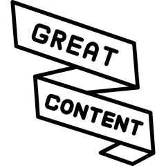 Obraz premium Great Content Icon Quality Blog or Media Label
