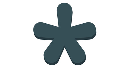 Fototapeta premium Playful dark teal asterisk graphic design element perfect for decoration