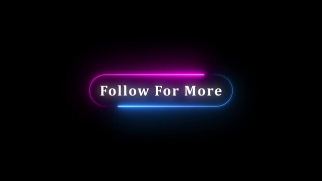 "Follow For More" Youtube Graphical Element 4k animated