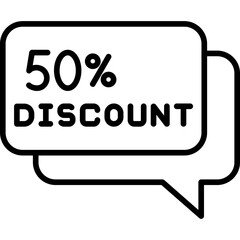 50 Percent Discount Icon Big Savings Offer Symbol