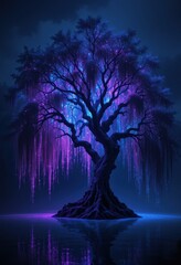 Enchanted Willow: A Nighttime Fantasy