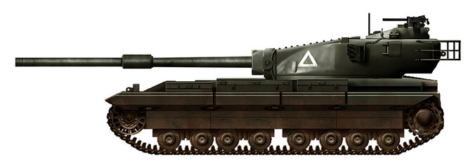 FV215b (An alternative version of the FV214 tank with a turret arrangement, with a 120mm gun, in the stern) © Tikros