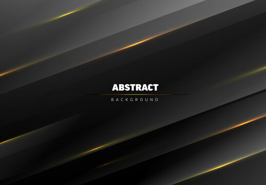 Elegant Dark Abstract Background with Golden Light Lines