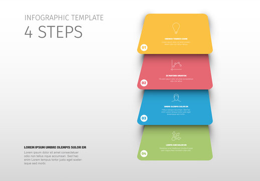 Four Steps Infographic Template with Vertical Flow Design