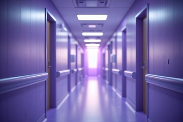 Fototapeta premium Calming Ethereal Violet Corridor Image with Soft Focus Ideal for Medical Environments
