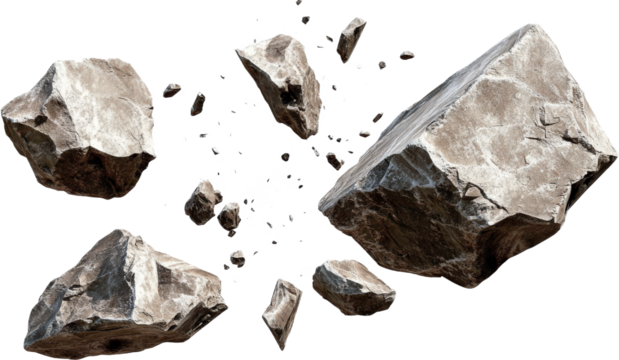 Shattered Stone Pieces