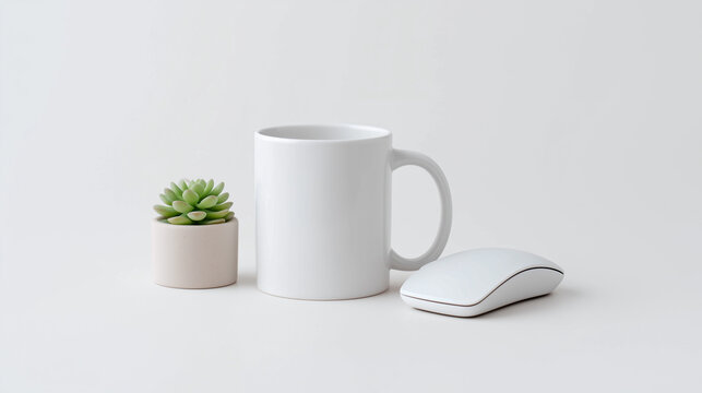 Minimalist Remote Work Environment with Plants