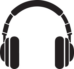 Headphone silhouette vector art illustration. Headphone vector icon.