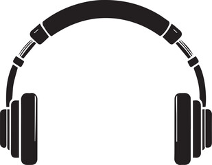 Headphone silhouette vector art illustration. Headphone vector icon.