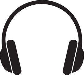 Headphone silhouette vector art illustration. Headphone vector icon.
