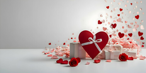 red heart on a white background