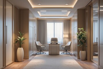 Fototapeta premium Soft Focus Executive Suite and Consulting Room with Calm Corridor Atmosphere for Professional Settings