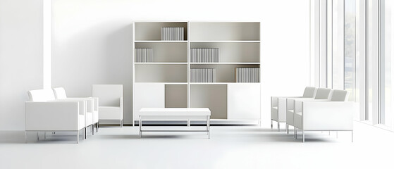 Modern Minimalist White Office Waiting Area