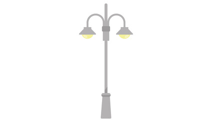 Elegant double lamppost design illuminating the night city streetscape perfect for urban projects