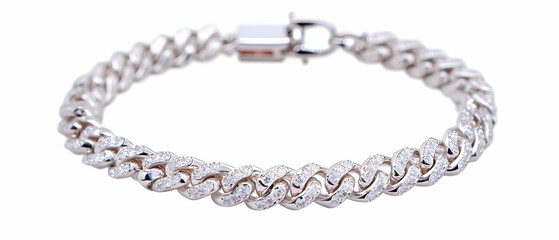 Obraz premium Closeup View Of A Silver Textured Bracelet