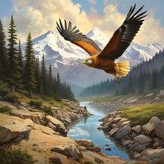 Obraz premium Illustration of wild landscape.