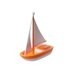 3d sailing yacht icon, vector illustration. Vehicle for transportation.