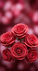 Obraz premium Crimson Roses: A Velvet Bouquet