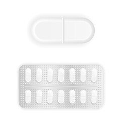 White pill closeup representing treatment relief from disease with support of doctor medication pharmacy remedy round vitamin supplement over-the-counter wellness healthcare medical background


