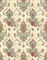 vintage pattern, art nouveau 1890 Paisley, seamless wallpaper background texture 