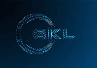 GKL low poly letter logo vector design. GKL lower poly logo design. Low poly logo.