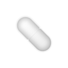 Pill capsule and tablet in cartoon flat design with colourful round icons blue red green yellow for pharmacy healthcare treatment vitamin medication drug antibiotic cute vector isolated on white


