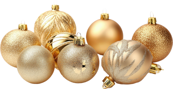 Golden Christmas Ornaments Collection