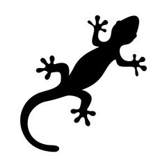 lizard animal black silhouette icon - designs for jungle animals lizard Safaris, wildlife, rainforest, vector on a white transparent.