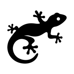 lizard animal black silhouette icon - designs for jungle animals lizard Safaris, wildlife, rainforest, vector on a white transparent.