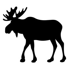moose animal black silhouette icon - designs for jungle animals moose Safaris, wildlife, rainforest, vector on a white transparent.