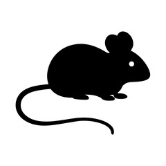 mouse animal black silhouette icon - designs for jungle animals mouse Safaris, wildlife, rainforest, vector on a white transparent.