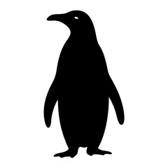 penguin animal black silhouette icon - designs for jungle animals penguin Safaris, wildlife, rainforest, vector on a white transparent.