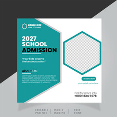 School admission social media post template