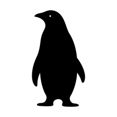 penguin animal black silhouette icon - designs for jungle animals penguin Safaris, wildlife, rainforest, vector on a white transparent.