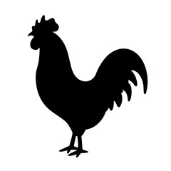 rooster animal black silhouette icon - designs for jungle animals rooster Safaris, wildlife, rainforest, vector on a white transparent.