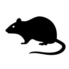 rat animal black silhouette icon - designs for jungle animals rat Safaris, wildlife, rainforest, vector on a white transparent.