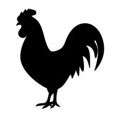rooster animal black silhouette icon - designs for jungle animals rooster Safaris, wildlife, rainforest, vector on a white transparent.