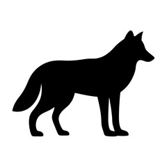 wolf animal black silhouette icon - designs for jungle animals wolf Safaris, wildlife, rainforest, vector on a white transparent.