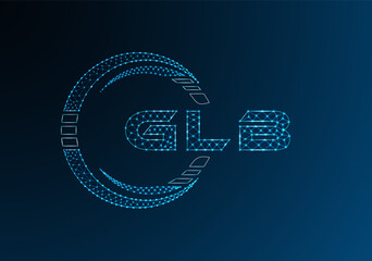 GLB low poly letter logo vector design. GLB lower poly logo design. Low poly logo.