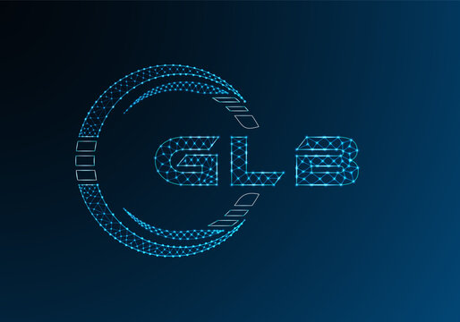 GLB low poly letter logo vector design. GLB lower poly logo design. Low poly logo.