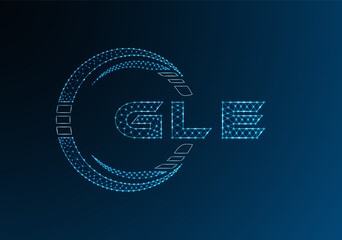GLE low poly letter logo vector design. GLE lower poly logo design. Low poly logo.
