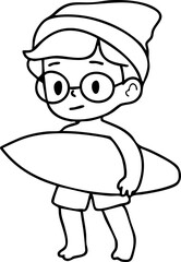 Cartoon Boys and girls Elements Travel to the sea Summer Character Illustration