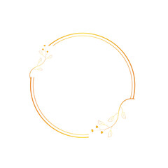 Golden Floral Frame Vector Simple For Wedding Element