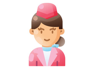 set of icon an Travel Gradient Stewardess