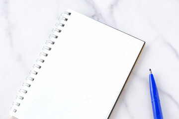 Open Notepad Page with blue pen, Vector
