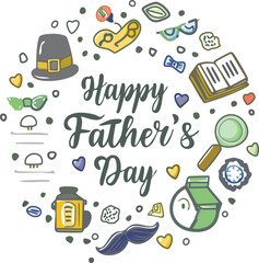 Hand-lettered “Happy Father’s Day” with stylish decorations and calligraphy. Perfect for greeting cards, posters, social media, and celebration designs honoring dads.