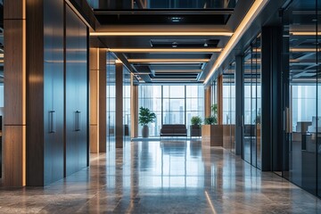 Blurred View of a Sleek Contemporary Office Space