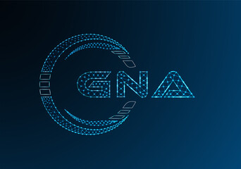 GNA low poly letter logo vector design. GNA lower poly logo design. Low poly logo.