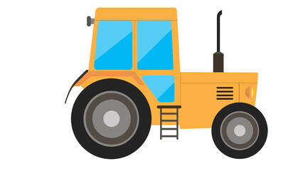 Powerful orange tractor ready for work strong and dependable farming machine