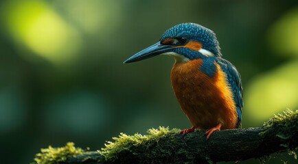 Fototapeta premium Close up of a Kingfisher perched on a branch